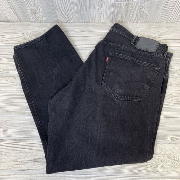 Levi's 501XX Button Fly Straight Leg Denim Jeans Men's Size 44x32 Black Red Tab - Picture 1 of 10